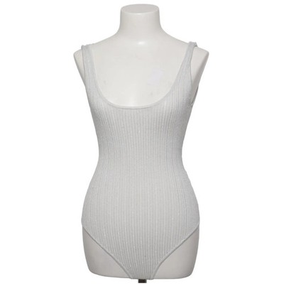 Zara, Body, Größe: S, Grau, Metallfaser/Polyester/Viskose, Streifen, Damen #hOU