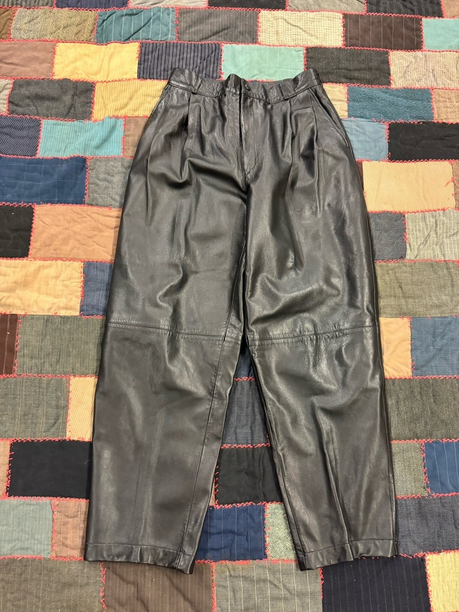 Vintage Opium Baggy Playboi Carti Black Leather Calf Skin Pants