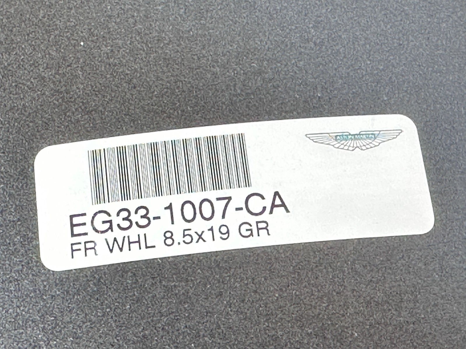 New OEM Aston Martin Graphite Wheel 19" DB9 V8 Vantage 2004-2017 EG33-36-10750