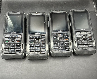 Sonim Lot of 4 Rugged Bar Cell Phones w/ Keypad, AT&T, Black