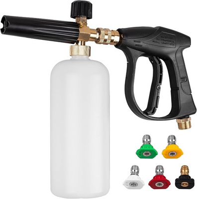 #ad High Performance Pressure Washer Short Gun amp; Foam Cannon with 5 Nozzle Tips $31.99