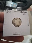 1910D Barber Dime Legible Date