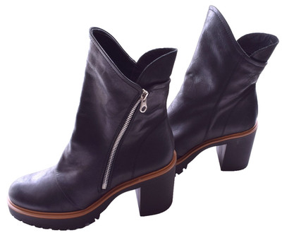 New Free People Jack leather Zip Ankle chunky Boots black Size 41 US 11