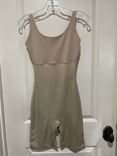 SPANX Beige Nude Mid-Thigh Bodysuit Shape Wear Size Medium