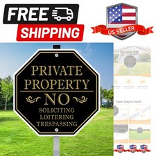 No Trespassing Signs Private Property, No Soliciting Sign for House, 10 x 10 ...