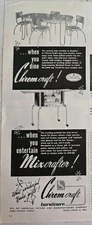 1947 Chromcraft Mixcrafter portable bar Dinette Set Vintage Furniture Ad 
