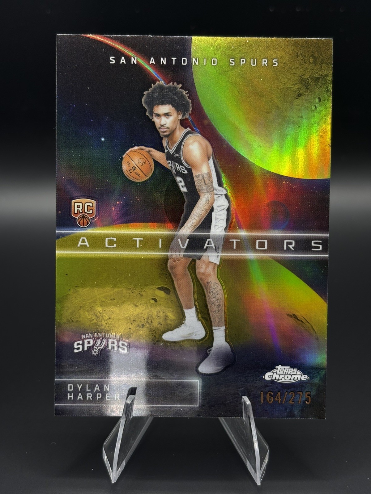 2025-26 Topps Chrome Dylan Harper Activators RC Yellow Refractor #/275 Spurs