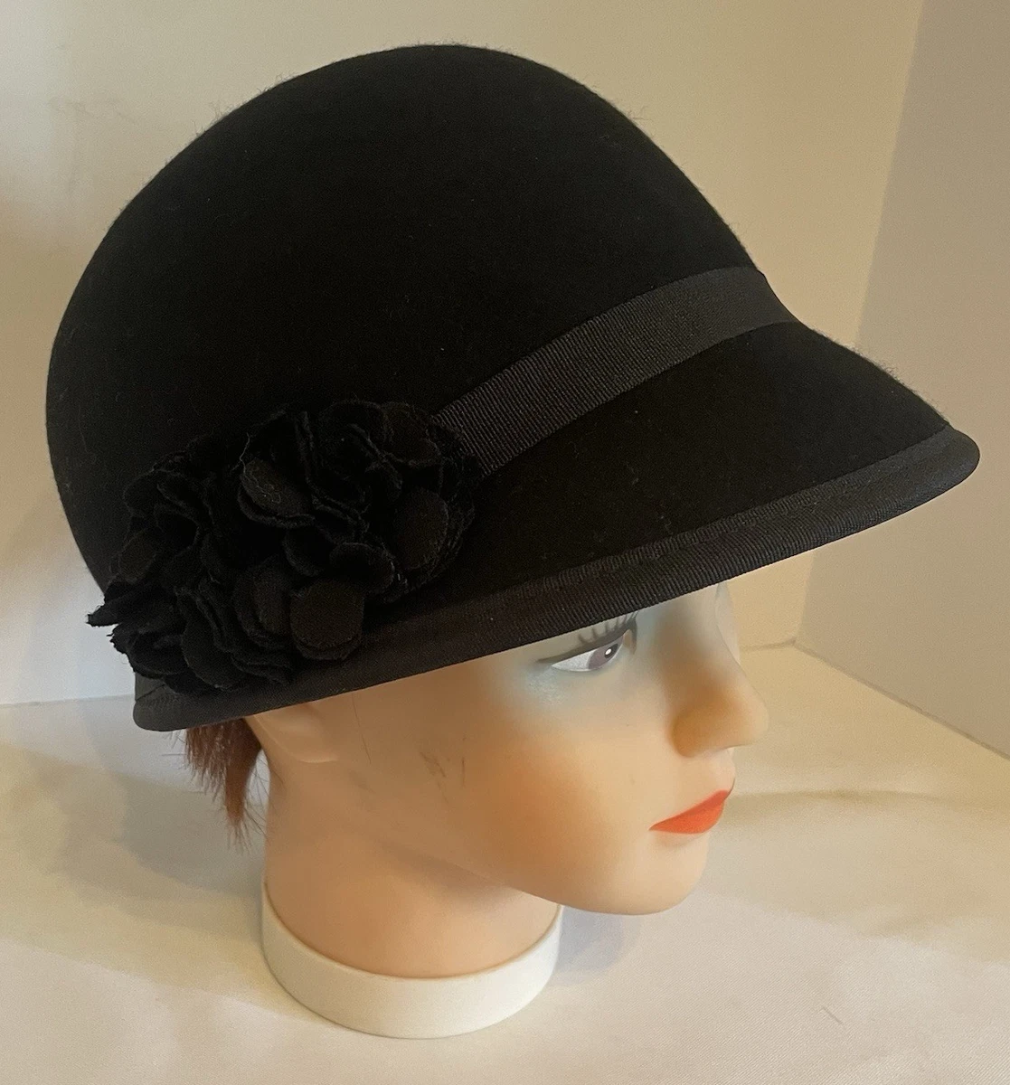 Nine West Black‎ Wool Hat Ladies New New Ladies Black Nine West Floppy Wool Felt Hat (O/S) main image 3