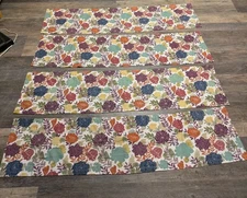 Springs Global Floral 4 Window Valances 60x15 Green Blue Orange Teal Yellow Rust