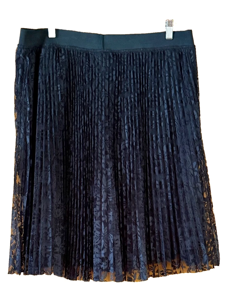 Lane Bryant Sheer Lace Midi Skirt Lined Wide Elastic Waist Black 18/20 NWOT - Image 2 of 4