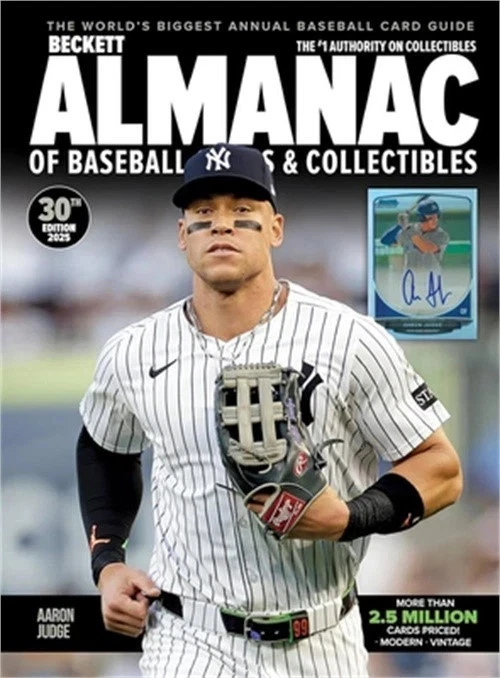 Nuevo ALMANAQUE DE BÉISBOL 2025 Beckett de tarjetas de béisbol #30 con Aaron Judge