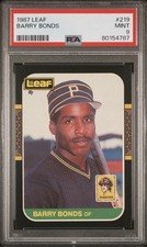 1987 Leaf Barry Bonds #219 PSA 9 Mint Rookie Card RC Pop 690 Great Centering. rookie card picture