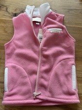 Beaufort Bonnet Comapny Girls Pink Fleece Vest 6 Zip-Up with White Trim Pockets