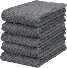 5 Pack 100 Cotton Kitchen Towels, 16x19 inch Soft Terry Dish Towels Absorben...