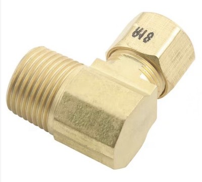 Brass 3/8-in x 1/2-in Compression Elbow Fitting
