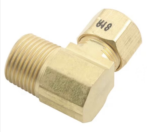 Brass 3/8-in x 1/2-in Compression Elbow Fitting