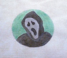 Handpainted Mono Zweigart 13 Mesh Needlepoint Canvas Halloween Grim Reaper
