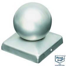 Pfostenkappe Zaunkappe Schutzkappe mit Kugel flach feuerverzinkt - 5er-Pack