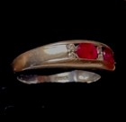 18k WG Gem and Diamond Ring Sz 6.5, 6.33 gr. Channel Set Stones Comfy To Wear  — photo 3