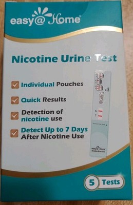 easy@home Nicotine Urine Test 5 Pack Individual Pouches/Patches rapid Detection