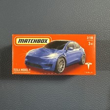 Matchbox Power Grabs Tesla Model Y - Color: Blue - Sealed