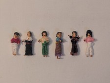 Vintage 1981 Set Of 6 Guatemalan Trouble Dolls, With A Hand Sewn Carry Bag.