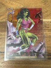 2024 Skybox Marvel Masterpieces ‘92 Platinum #82 She-Hulk Clear Cut Trading Card