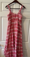 NWT Gap Pink Boho Tie Dye Maxi Dress Size 2 Vacation Resort Wear
