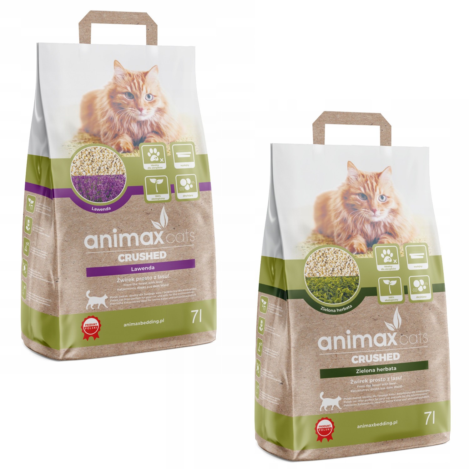 Lettiera Universale Animax Crushed 14L Lavanda Tè Verde Naturale Assorbente