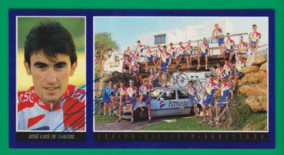 CYCLING cycling card JOSE LUIS DE SANTOS team BANESTO 1994 Signed