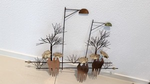Richard Richèse Wandskulptur, signiert -Kupfer & Stahl -Mid Century Modern 1970