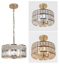 Image of Modern Crystal Chandelier Ceiling Lights, Pendant Light Shade Fixture Semi Flus
