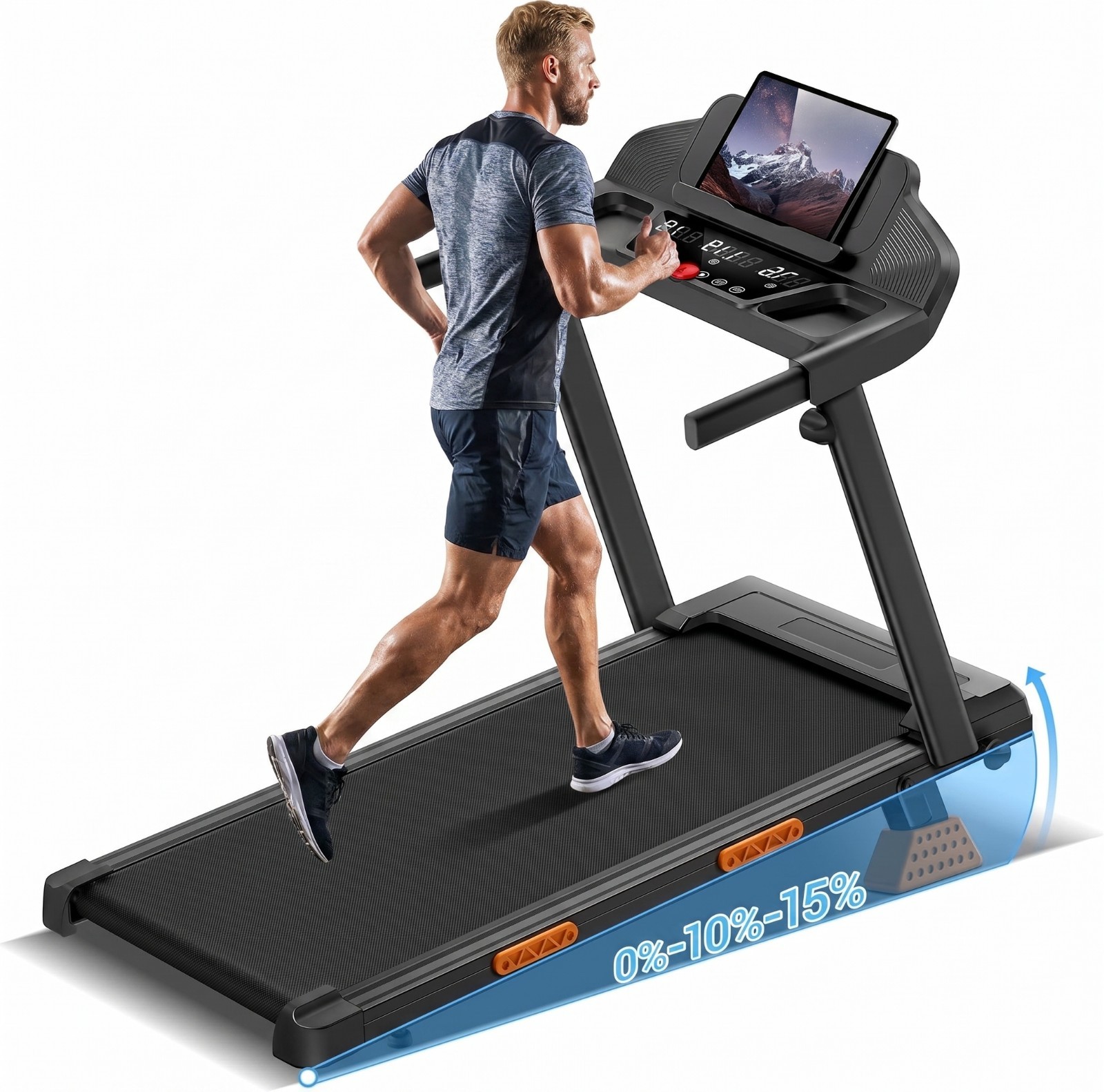 Tapis Roulant Per Casa Con Pendenza 15% (Manuale) 12 Programmi 12 km/h Motore 3cv