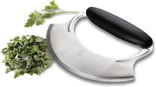 Mezzaluna Herb Chopper with Silicone Handle & Stainless Steel Blade - 4.9" Dishw
