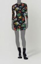 $375 Alice + Olivia Women's Black Floral Mesh Delora A-Line Dress Size 0.