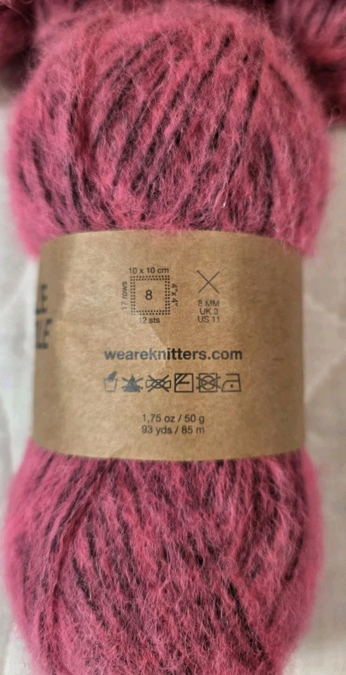 We Are Knitters The Double Trouble Hilado Peruano Alpaca & Pima Rosa Neón Nuevo X1 Foto 3 de 4