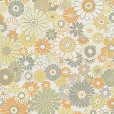 ** SAMPLE AS Creation Retro Floral Pattern Orange Sage Green Green Wallpaper
