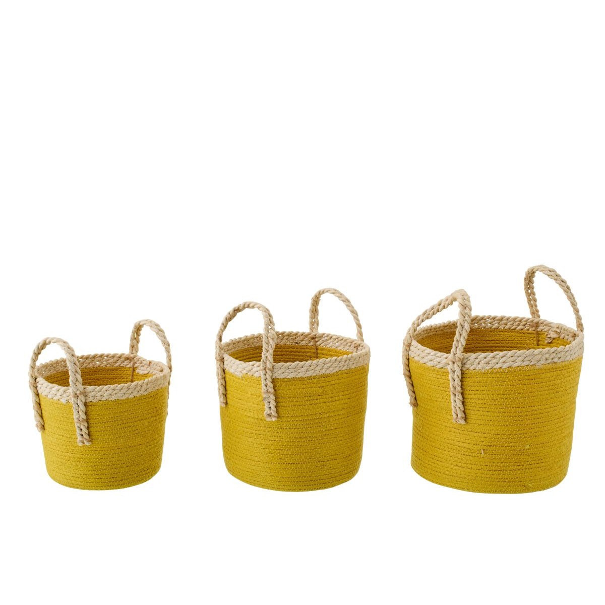 Paniers de rangement Issac 29cm moutarde aux finitions soignées de qualité