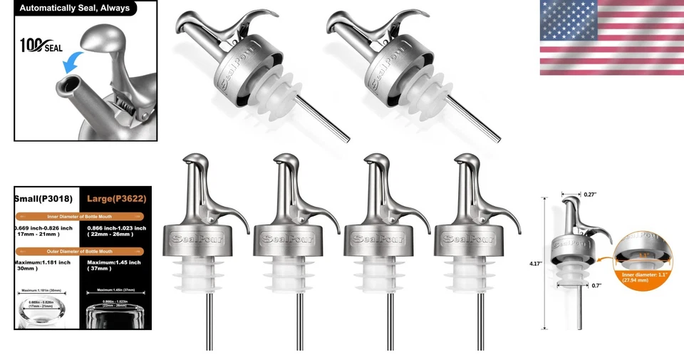 Paquete de 6 caños de acero inoxidable reutilizables para botellas - vertido sin desorden Foto 2 de 4