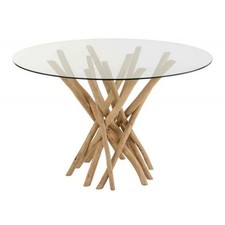 Table à Manger en Teck "Driftwood" 120cm Naturel