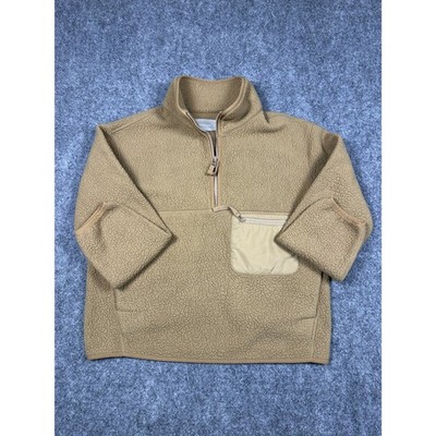 Everlane Sweater Womans Extra Small Pullover Sherpa Fleece Quarter Zip Tan