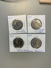 Lot of 4 Presidential Dollars-BU-2007 Adams, 2011 Grant,2012 Arthur,2013 Mckinle