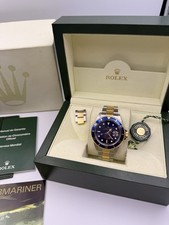 Rolex Submariner Date Men’s 2007, 16613 Bluesy, Yellow Gold Steel, Box