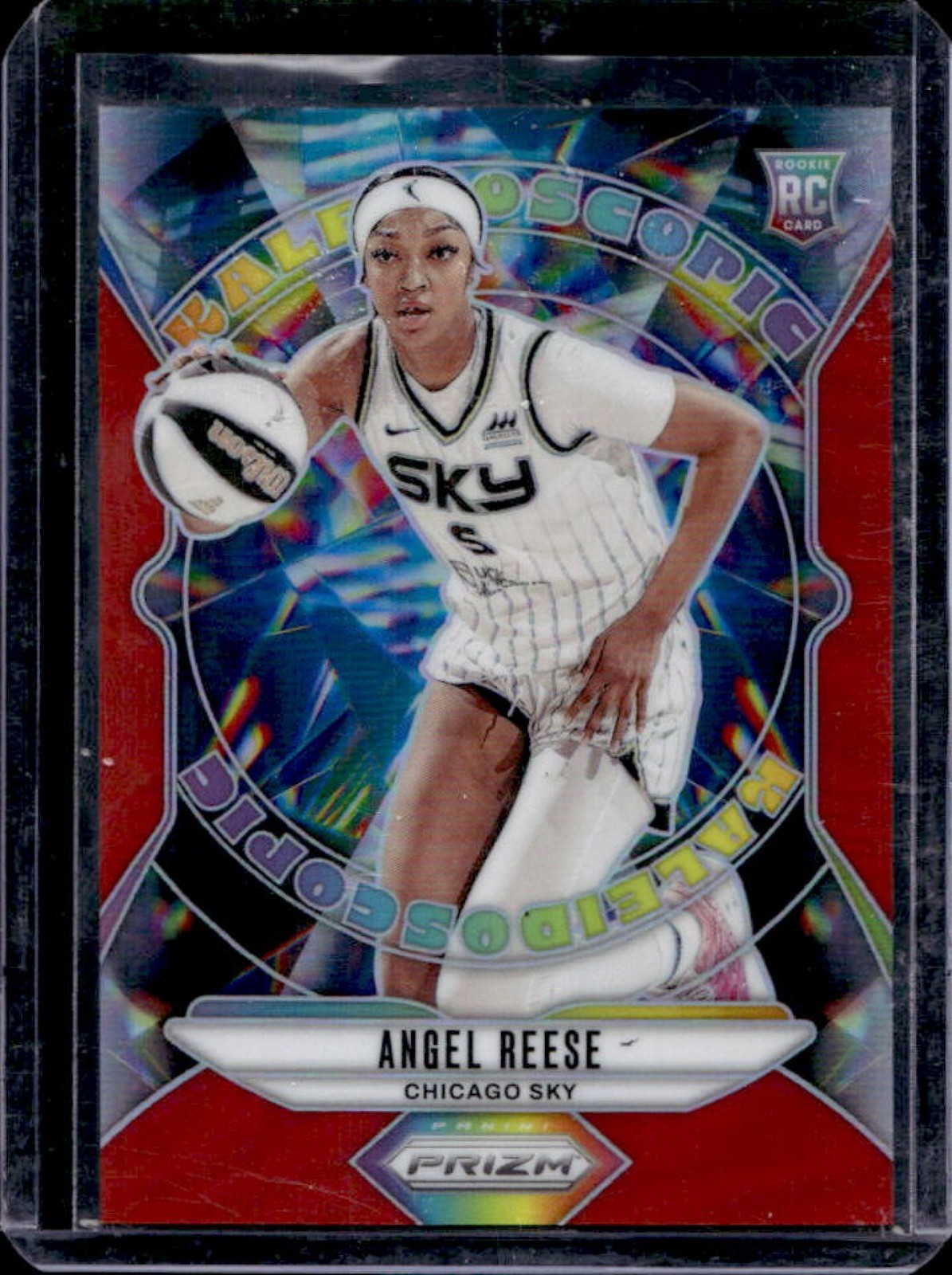 2024 Panini WNBA Prizm Angel Reese Kaleidoscopic RC Red Rookie #56/99 Sky