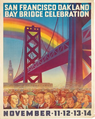 San Francisco Bay Bridge Feier Poster Wandbild - 12X16/16X20/18X24/24X36