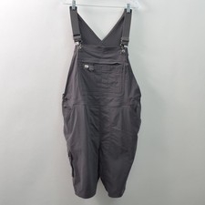 Duluth Heirloom Gardening Short Overalls Womens XL Gray Ripstop Nylon Spandex