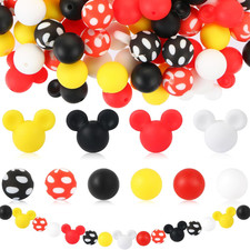 80 Pcs Bear Silicone Beads, round Silicone Focal Beads for Keychain Making, Rubb