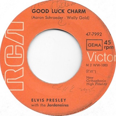 ELVIS PRESLEY Good Luck Charm on RCA RARE orange label German import rock 45