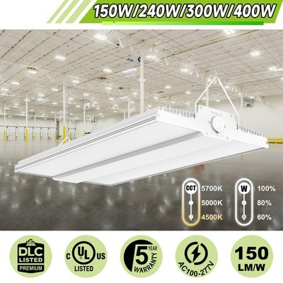 LED Linear High Bay Shop Light 150W-400W Commercial Ceiling Fixture Adjustable