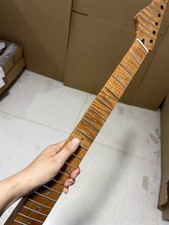 Left Hand 22 frets Roasted flame Maple guitar neck part Satin DIY parts